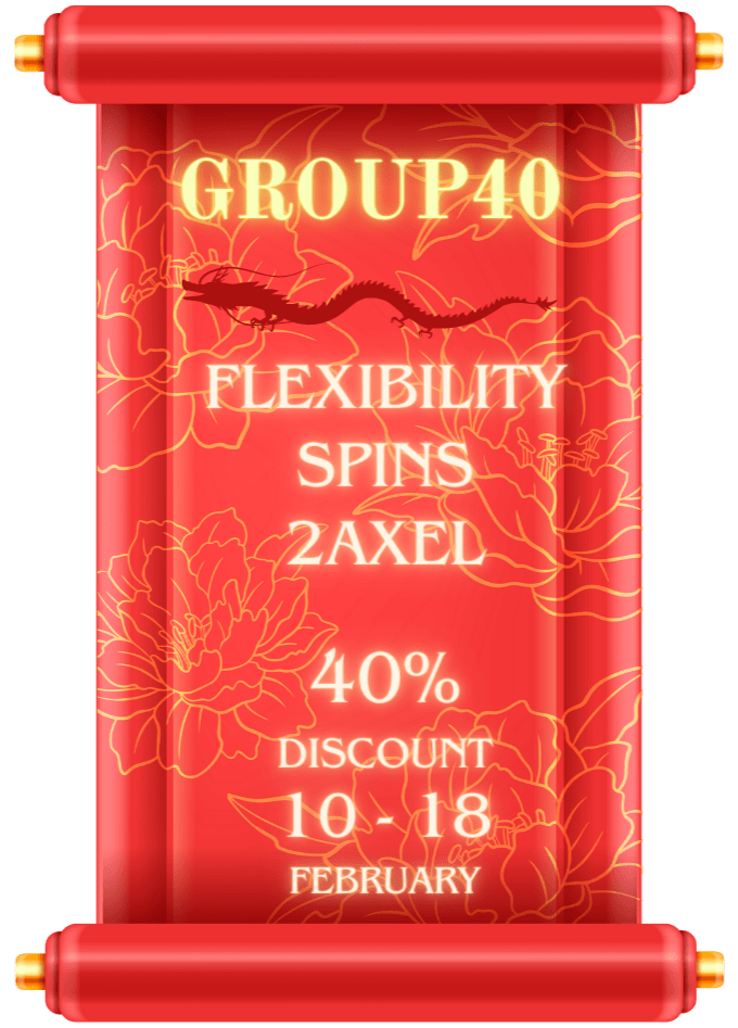 Flexibility, Spins and 2-Axel with 40% discount till 18 february